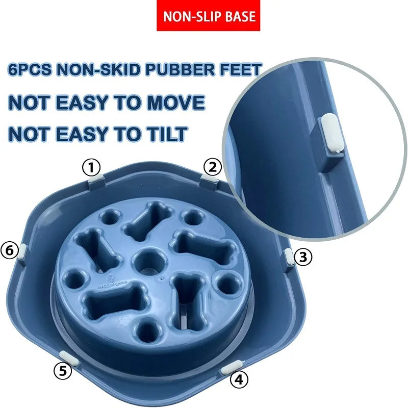 Slow Feeder Dog Bowl Non Slip Cat Dog Slower Food Feeding Dishes Large Small Medium Pet Slow Eat Dishes