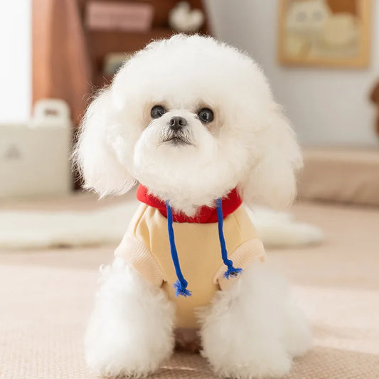 Pet Autumn and Winter Hooded Sweatshirt with Embroidered Base Sweatshirt Dog Clothes