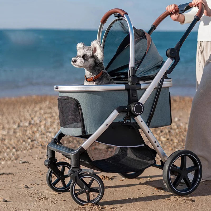 2025 New Strollers Dog Cat Lightweight Foldable Carrier Pet Portable Carrier Detachable Pet Travel Trolley