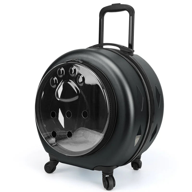 2025 Spot Pet Trolley Luggage Portable Pet Outing Bag Transparent Space Cabin Pet Cart Portable Cat Bag