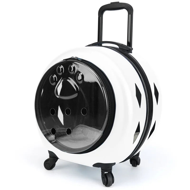 2025 Spot Pet Trolley Luggage Portable Pet Outing Bag Transparent Space Cabin Pet Cart Portable Cat Bag