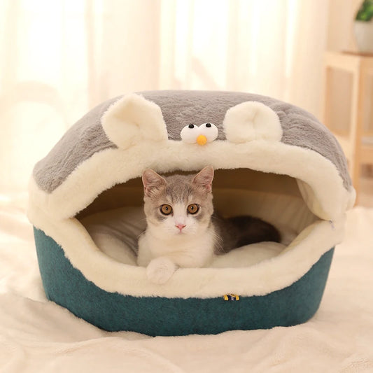 HOOPET Cat Bed House Soft Plush Kennel Puppy Cushion Small Dogs Cats Nest Winter Warm Sleeping Pet
