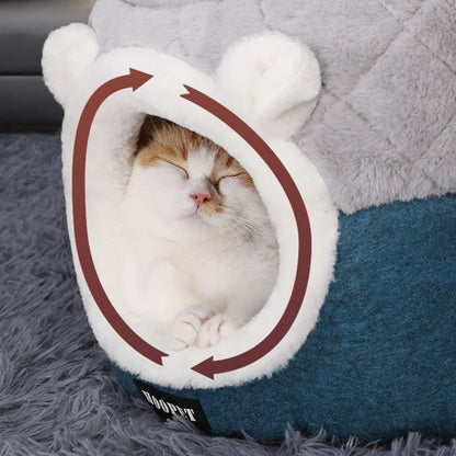 HOOPET Cat Bed House Soft Plush Kennel Puppy Cushion Small Dogs Cats Nest Winter Warm Sleeping Pet