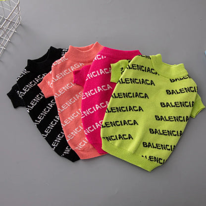 Autumn and winter tide brand pet sweater Fadou Schnauzer fashion dog clothes thickened high elastic dog clothes