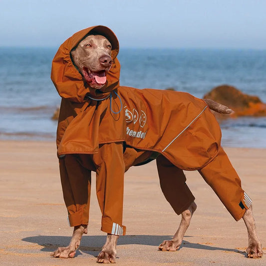 High-Quality Dog Clothes Pet Raincoat Snowsuit Waterproof Windproof Dog Coat Fully Wrapped Reflective