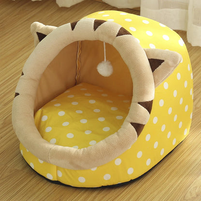Sweet Cat Bed for Pets, Warm Basket, Cozy Kitten Lounger, Cushion, House Tent,Very Soft, Small Dog Mat