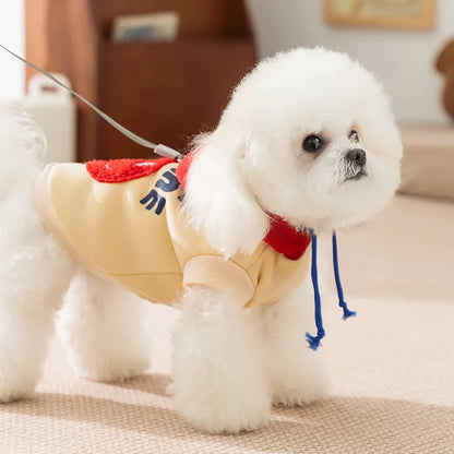 Pet Autumn and Winter Hooded Sweatshirt with Embroidered Base Sweatshirt Dog Clothes