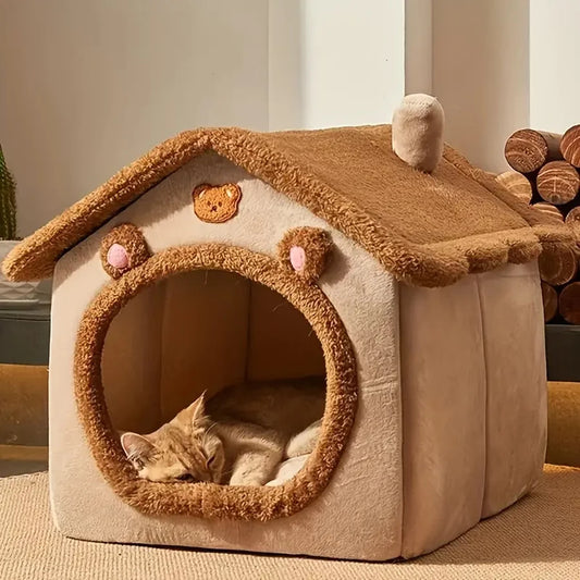 Foldable Sleeping Pet House Removable Washable Cat Cube Hide House Puppy Cave Sofa Pet Bed