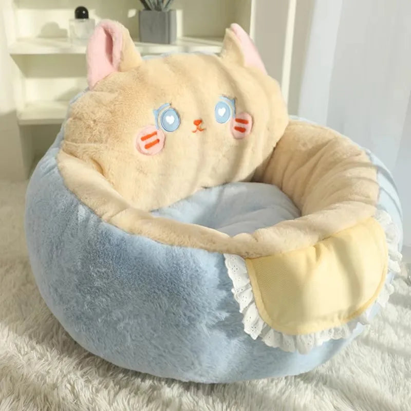 HOOPET Cat Bed Sofa Winter Warm Pet Bed for Small Dogs Cats Thicken Dog Deep Sleeping Bed