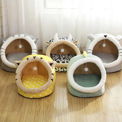 Sweet Cat Bed for Pets, Warm Basket, Cozy Kitten Lounger, Cushion, House Tent,Very Soft, Small Dog Mat