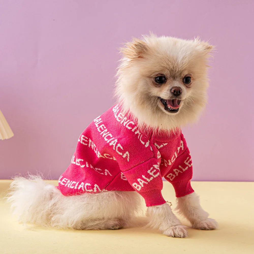 Autumn and winter tide brand pet sweater Fadou Schnauzer fashion dog clothes thickened high elastic dog clothes