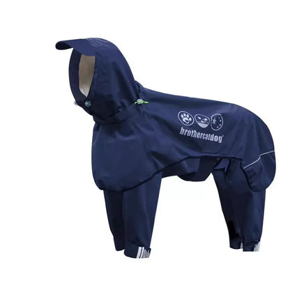 High-Quality Dog Clothes Pet Raincoat Snowsuit Waterproof Windproof Dog Coat Fully Wrapped Reflective