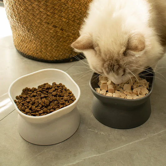 Cat High Foot Ceramics Bowls Small Medium Dog Food Water Feeder Pet Drinking Eating Dishes