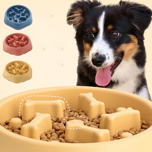 Slow Feeder Dog Bowl Non Slip Cat Dog Slower Food Feeding Dishes Large Small Medium Pet Slow Eat Dishes