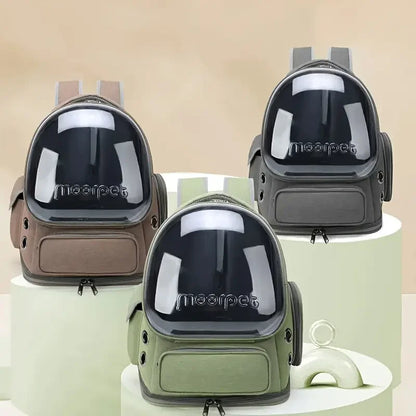 1pc Transparent Pet Carrier Bag Outdoor Travel Backpack for Cats Small Dogs Breathable Ventilated Cat Carrying Bag