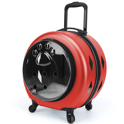 2025 Spot Pet Trolley Luggage Portable Pet Outing Bag Transparent Space Cabin Pet Cart Portable Cat Bag