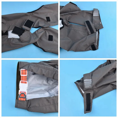 High-Quality Dog Clothes Pet Raincoat Snowsuit Waterproof Windproof Dog Coat Fully Wrapped Reflective