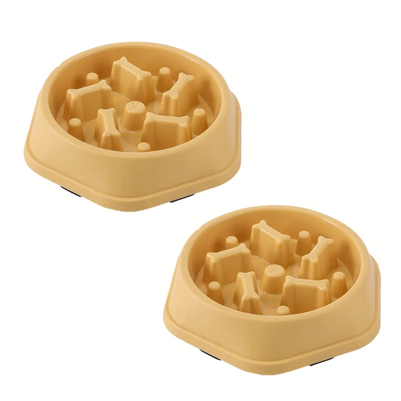 Slow Feeder Dog Bowl Non Slip Cat Dog Slower Food Feeding Dishes Large Small Medium Pet Slow Eat Dishes