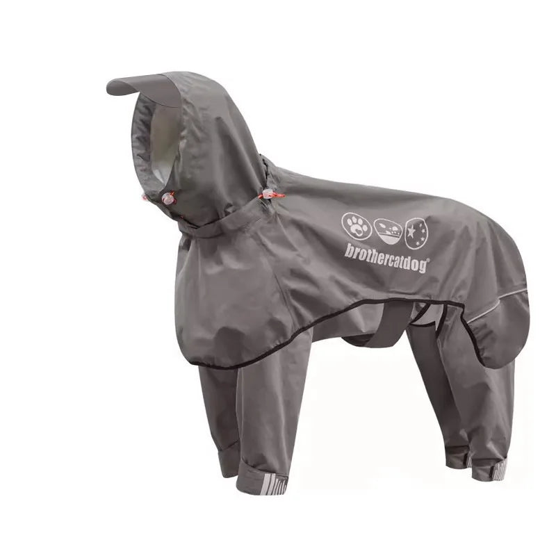 High-Quality Dog Clothes Pet Raincoat Snowsuit Waterproof Windproof Dog Coat Fully Wrapped Reflective