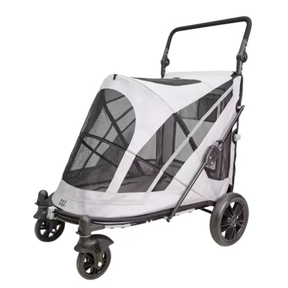 Outdoor Wagon Foldable Large Capacity Oxford Fabric for Medium Dog 4 Wheels Removable Carrier 3 in 1 Pet Stroller