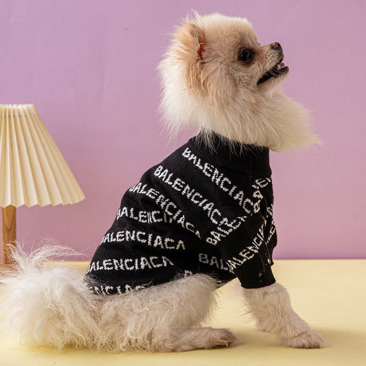 Autumn and winter tide brand pet sweater Fadou Schnauzer fashion dog clothes thickened high elastic dog clothes