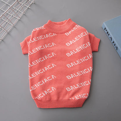 Autumn and winter tide brand pet sweater Fadou Schnauzer fashion dog clothes thickened high elastic dog clothes
