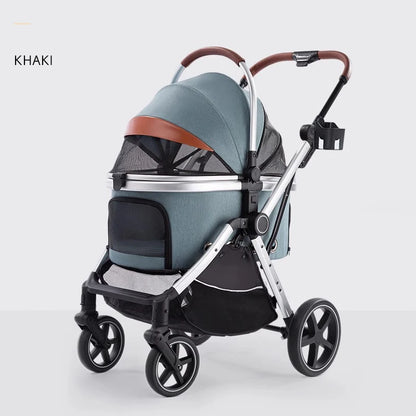 2025 New Strollers Dog Cat Lightweight Foldable Carrier Pet Portable Carrier Detachable Pet Travel Trolley
