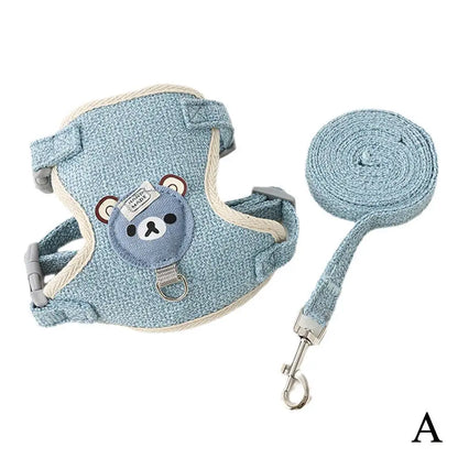 Undershirt Style Pet Leash Adjustable Cat Dog Harness Breathable Leash  Convenient Pet Vest For Small