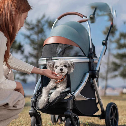 2025 New Strollers Dog Cat Lightweight Foldable Carrier Pet Portable Carrier Detachable Pet Travel Trolley