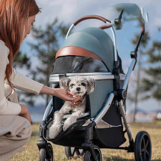 2025 New Strollers Dog Cat Lightweight Foldable Carrier Pet Portable Carrier Detachable Pet Travel Trolley