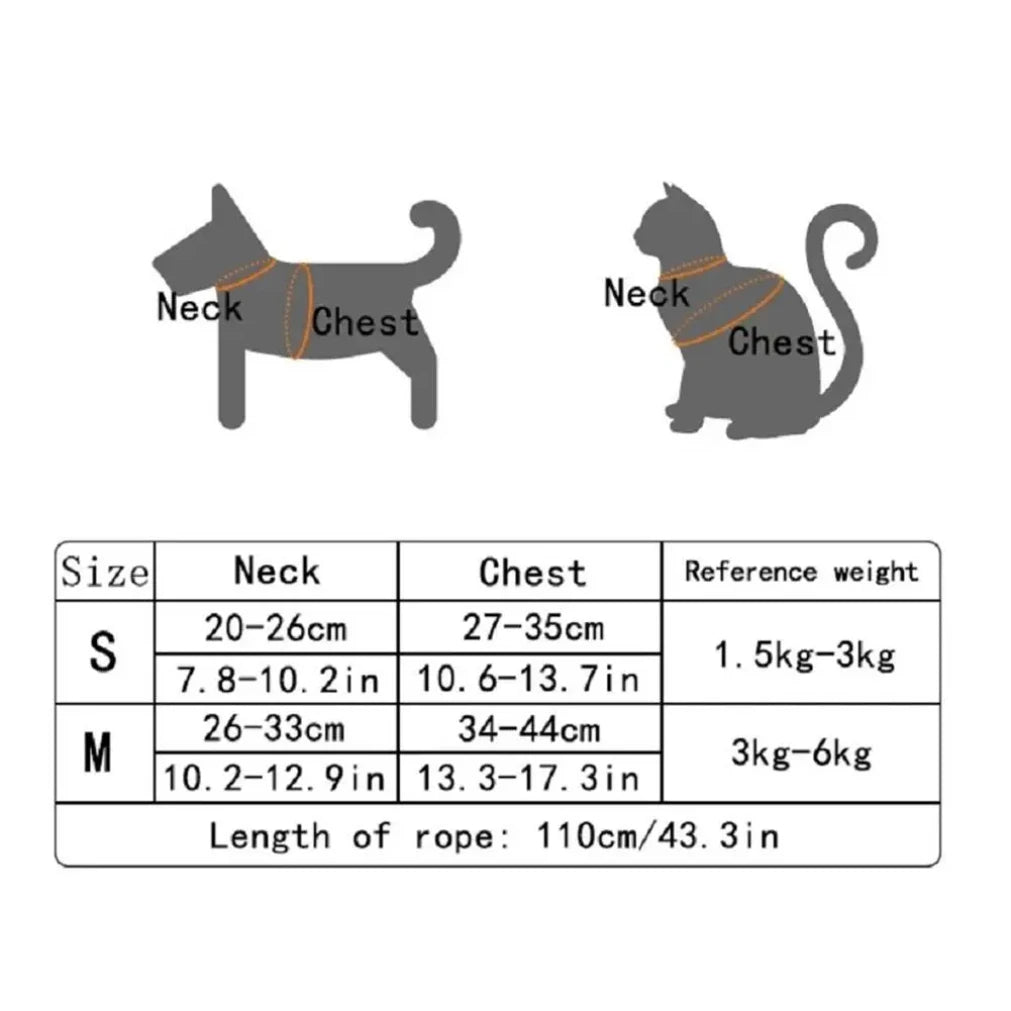 Undershirt Style Pet Leash Adjustable Cat Dog Harness Breathable Leash  Convenient Pet Vest For Small