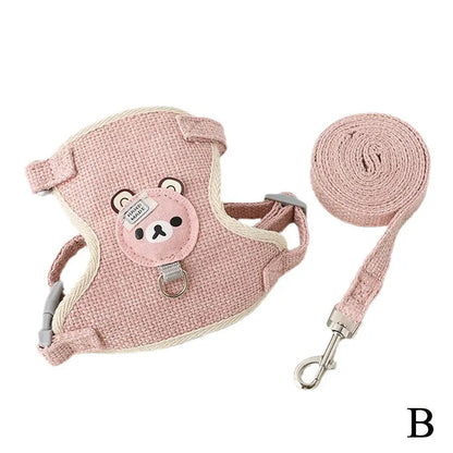 Undershirt Style Pet Leash Adjustable Cat Dog Harness Breathable Leash  Convenient Pet Vest For Small