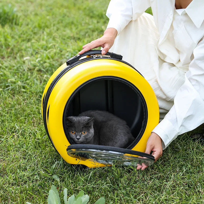 2025 Spot Pet Trolley Luggage Portable Pet Outing Bag Transparent Space Cabin Pet Cart Portable Cat Bag