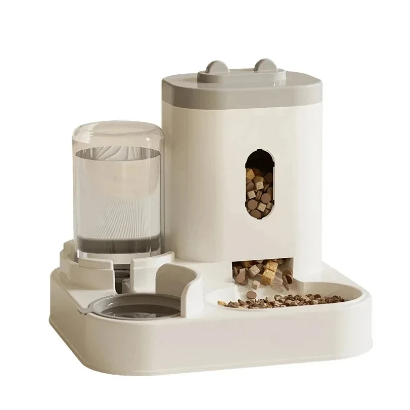 Automatic Feeder Cat Dog Food Bowl With Water Fountain Pet Large Capacity Raised Stand Dish Bowl