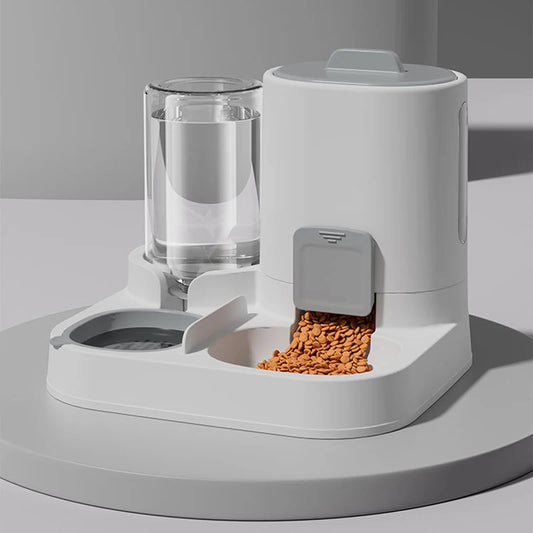 Tntegrated Automatic Cat Feeder Set Water Dispenser Gravity Food Storage Container for Cats and Dogs