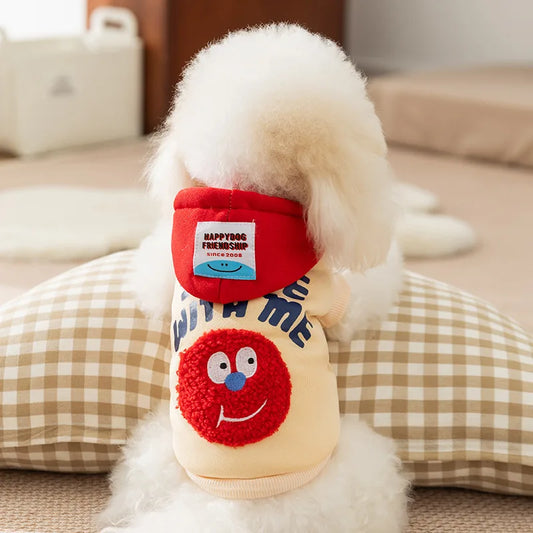 Pet Autumn and Winter Hooded Sweatshirt with Embroidered Base Sweatshirt Dog Clothes