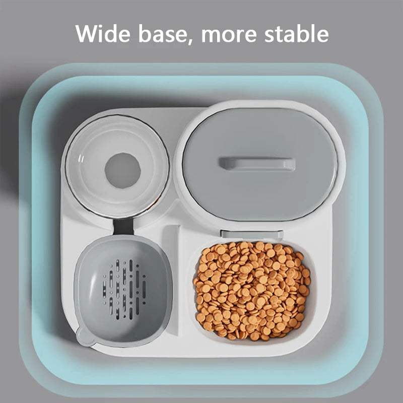 Tntegrated Automatic Cat Feeder Set Water Dispenser Gravity Food Storage Container for Cats and Dogs