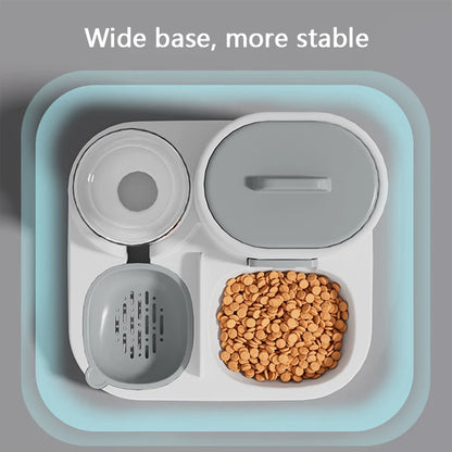 Tntegrated Automatic Cat Feeder Set Water Dispenser Gravity Food Storage Container for Cats and Dogs