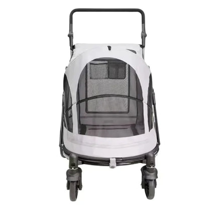 Outdoor Wagon Foldable Large Capacity Oxford Fabric for Medium Dog 4 Wheels Removable Carrier 3 in 1 Pet Stroller