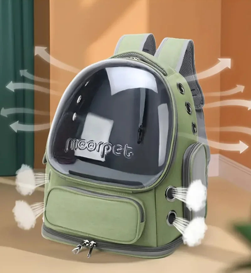 1pc Transparent Pet Carrier Bag Outdoor Travel Backpack for Cats Small Dogs Breathable Ventilated Cat Carrying Bag