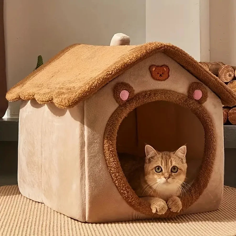Foldable Sleeping Pet House Removable Washable Cat Cube Hide House Puppy Cave Sofa Pet Bed
