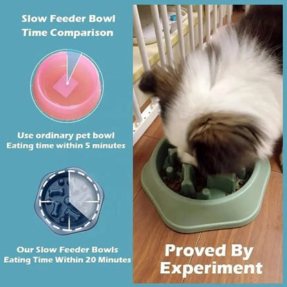 Slow Feeder Dog Bowl Non Slip Cat Dog Slower Food Feeding Dishes Large Small Medium Pet Slow Eat Dishes