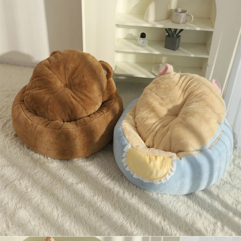 HOOPET Cat Bed Sofa Winter Warm Pet Bed for Small Dogs Cats Thicken Dog Deep Sleeping Bed