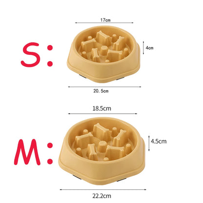 Slow Feeder Dog Bowl Non Slip Cat Dog Slower Food Feeding Dishes Large Small Medium Pet Slow Eat Dishes