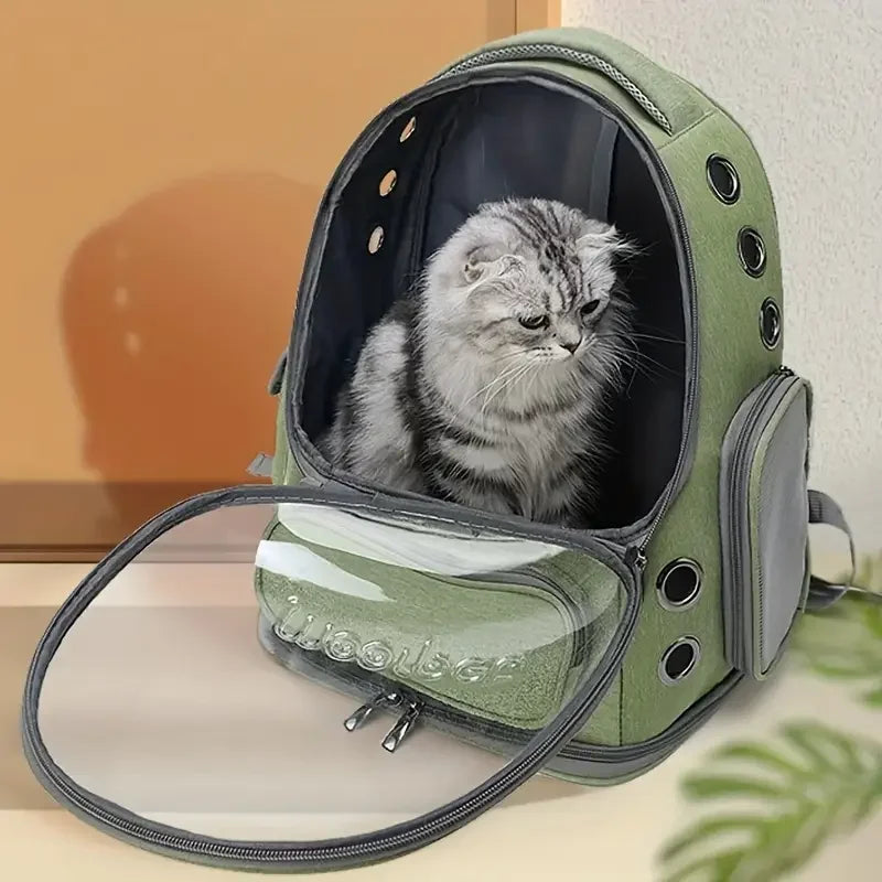 1pc Transparent Pet Carrier Bag Outdoor Travel Backpack for Cats Small Dogs Breathable Ventilated Cat Carrying Bag