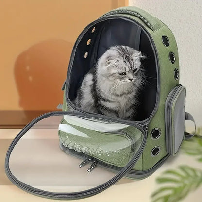 1pc Transparent Pet Carrier Bag Outdoor Travel Backpack for Cats Small Dogs Breathable Ventilated Cat Carrying Bag