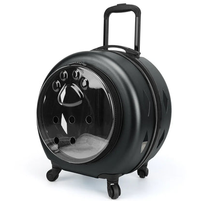 2025 Spot Pet Trolley Luggage Portable Pet Outing Bag Transparent Space Cabin Pet Cart Portable Cat Bag