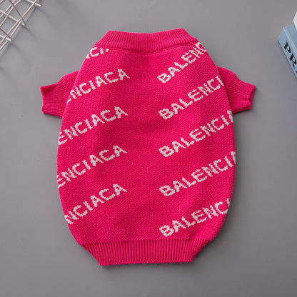 Autumn and winter tide brand pet sweater Fadou Schnauzer fashion dog clothes thickened high elastic dog clothes