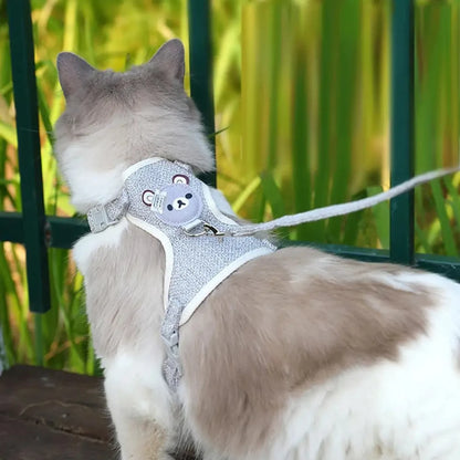 Undershirt Style Pet Leash Adjustable Cat Dog Harness Breathable Leash  Convenient Pet Vest For Small