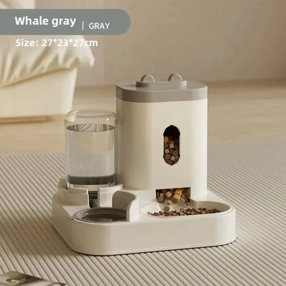 Automatic Feeder Cat Dog Food Bowl With Water Fountain Pet Large Capacity Raised Stand Dish Bowl